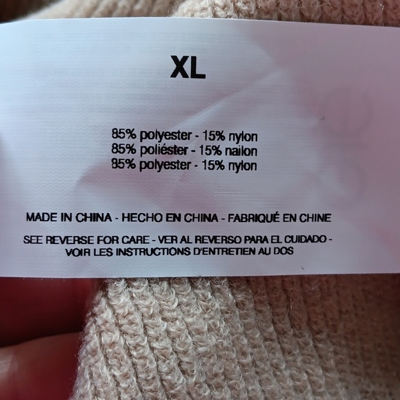 NWT NINE WEST V NECK SWEATER WOMENS XL TAN - Picture 7 of 7